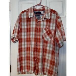Cova plaid men’s button down short sleeve shirt size XL